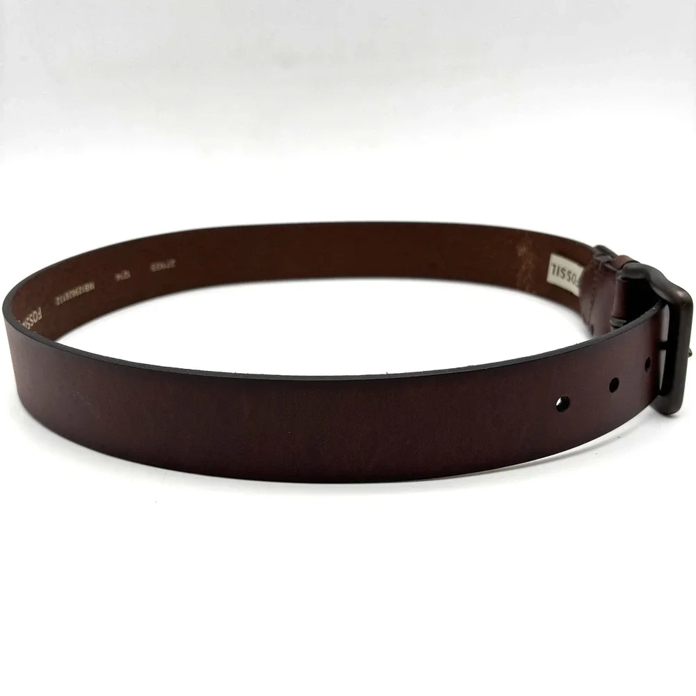 Vintage 00s Fossil 27113 Brown Genuine Leather Men's Dress Belt 32 31-35